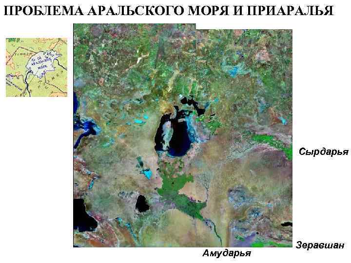 ПРОБЛЕМА АРАЛЬСКОГО МОРЯ И ПРИАРАЛЬЯ Сырдарья Амударья Зеравшан 