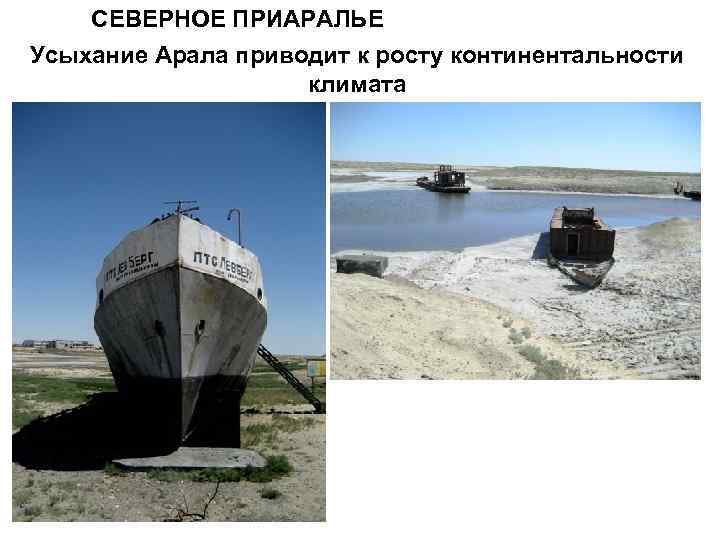 СЕВЕРНОЕ ПРИАРАЛЬЕ Усыхание Арала приводит к росту континентальности климата 