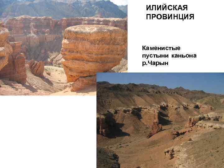 ИЛИЙСКАЯ ПРОВИНЦИЯ Каменистые пустыни каньона р. Чарын 