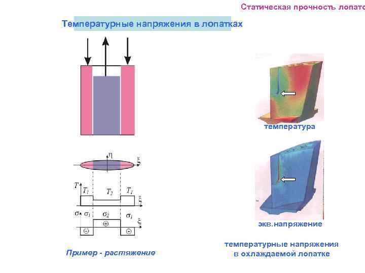        Статическая прочность лопато Температурные напряжения в лопатках