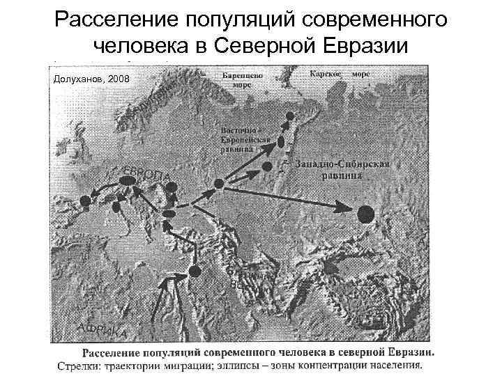 Расселение популяций современного человека в Северной Евразии Долуханов, 2008 