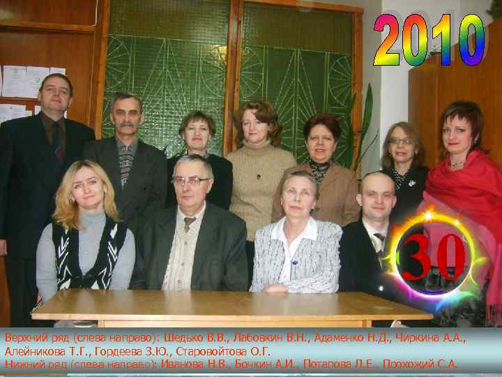       30 Верхний ряд (слева направо): Шедько В. В.