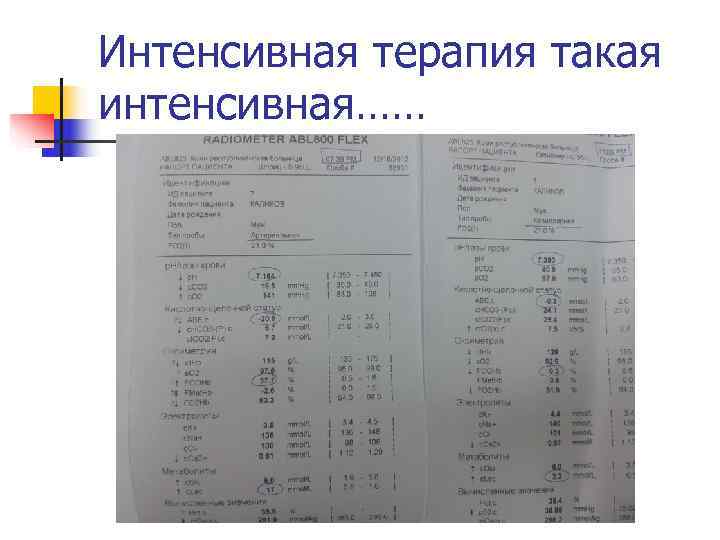 Интенсивная терапия такая интенсивная…… 