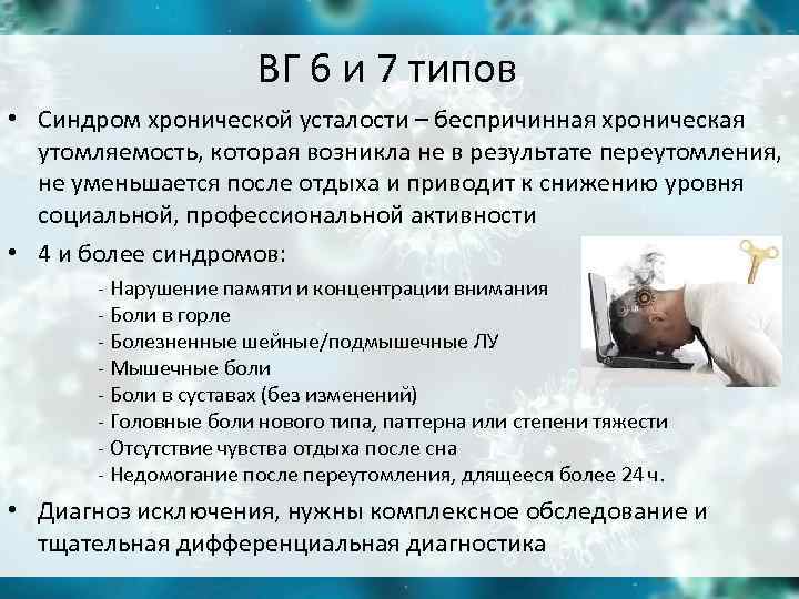 ВГ 6 и 7 типов • Синдром хронической усталости ВГ 6 и 7 типов • Синдром хронической усталости