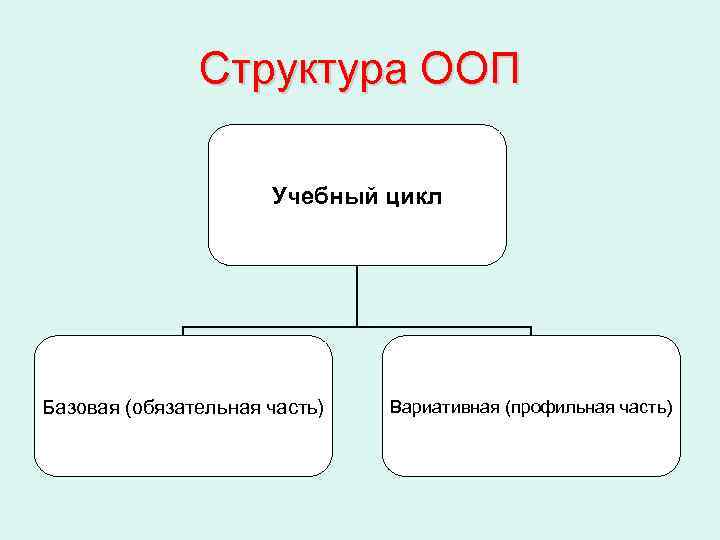     Структура ООП    Учебный цикл Базовая (обязательная часть)
