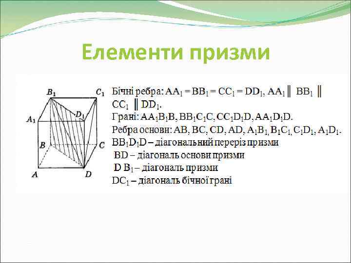 Елементи призми 