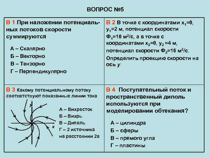       ВОПРОС № 5 В 1 При наложении потенциаль-