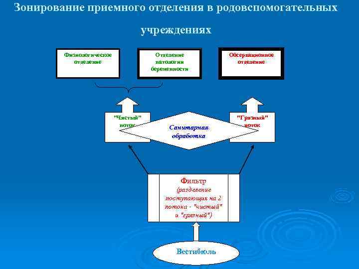 Зонирование приемного отделения в родовспомогательных       учреждениях  
