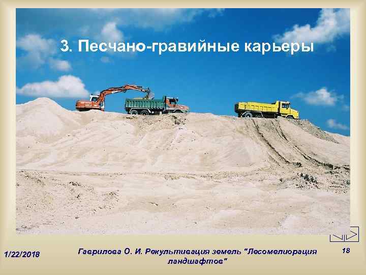   3. Песчано-гравийные карьеры   Гаврилова О. И. Рекультивация земель 