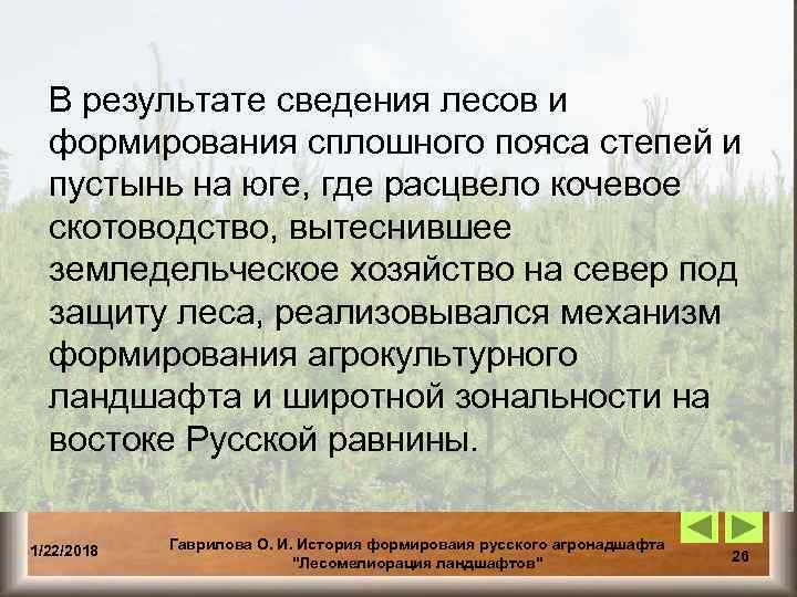  В результате сведения лесов и  формирования сплошного пояса степей и  пустынь