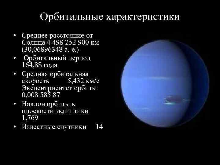 Планета уран среднее расстояние от солнца. Период обращения Нептуна. Скорость вращения планеты Нептун. Орбитальная скорость Нептуна.