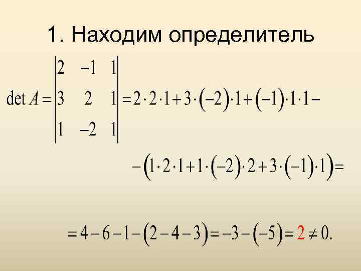 1. Находим определитель 
