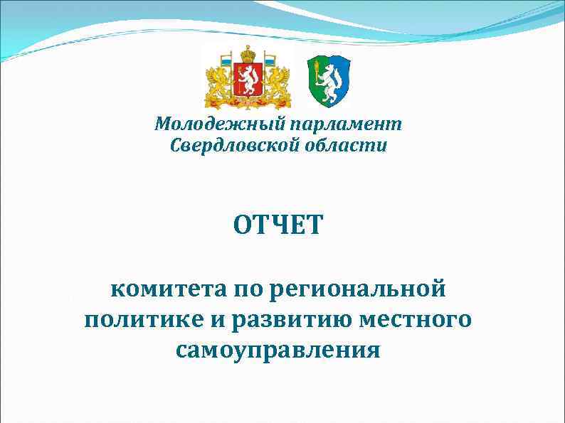  Молодежный парламент  Свердловской области    ОТЧЕТ  комитета по региональной