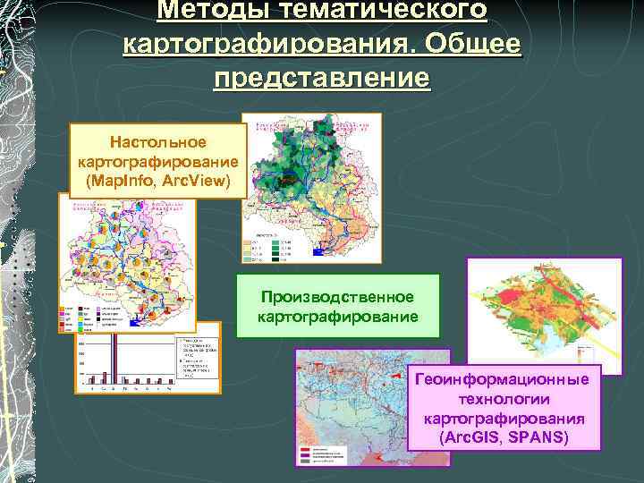   Методы тематического картографирования. Общее  представление Настольное картографирование (Map. Info, Arc. View)