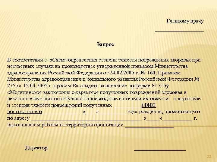        Главному врачу     