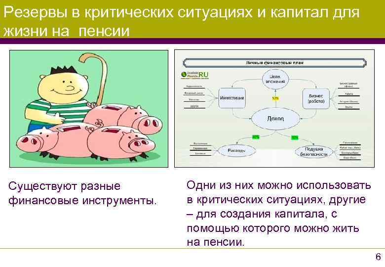 Резервы в критических ситуациях и капитал для жизни на пенсии Существуют разные  
