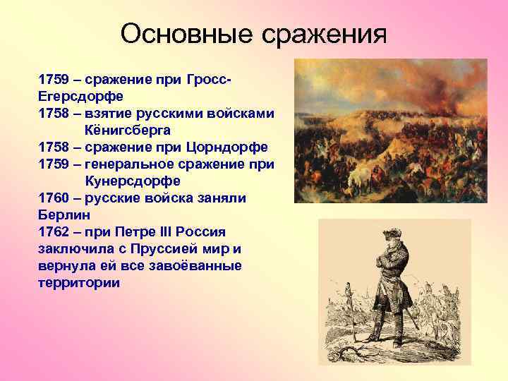 Запишите слово пропущенное в схеме война сражение при гросс егерсдорфе сражение при цорндорфе