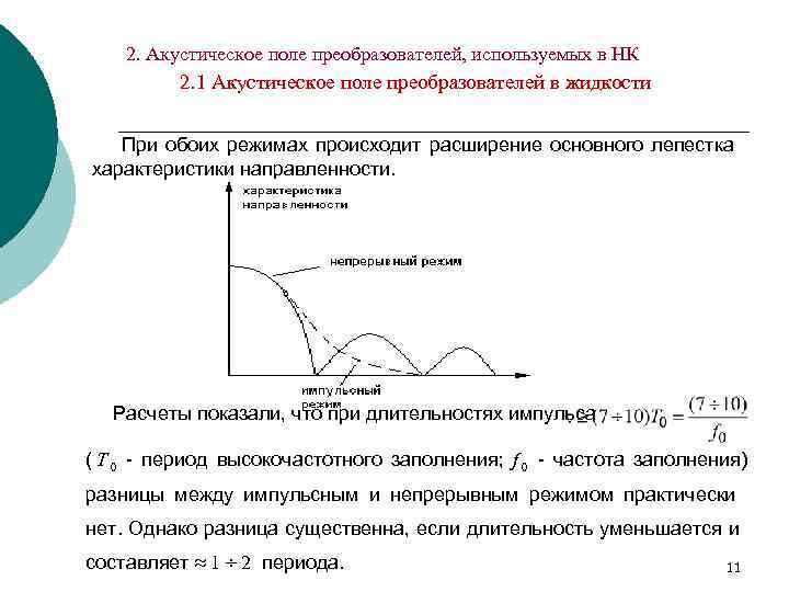   2. Акустическое поле преобразователей, используемых в НК   2. 1 Акустическое