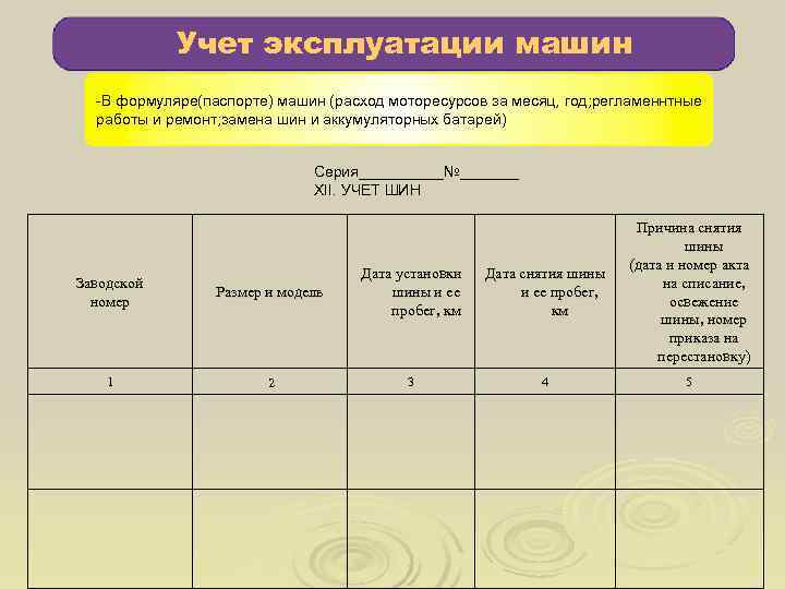 Формуляр транспортного средства образец