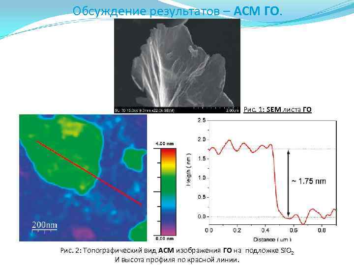 Обсуждение результатов – АСМ ГО. Рис. 1: SEM Обсуждение результатов – АСМ ГО. Рис. 1: SEM