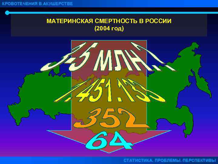 КРОВОТЕЧЕНИЯ В АКУШЕРСТВЕ    МАТЕРИНСКАЯ СМЕРТНОСТЬ В РОССИИ    