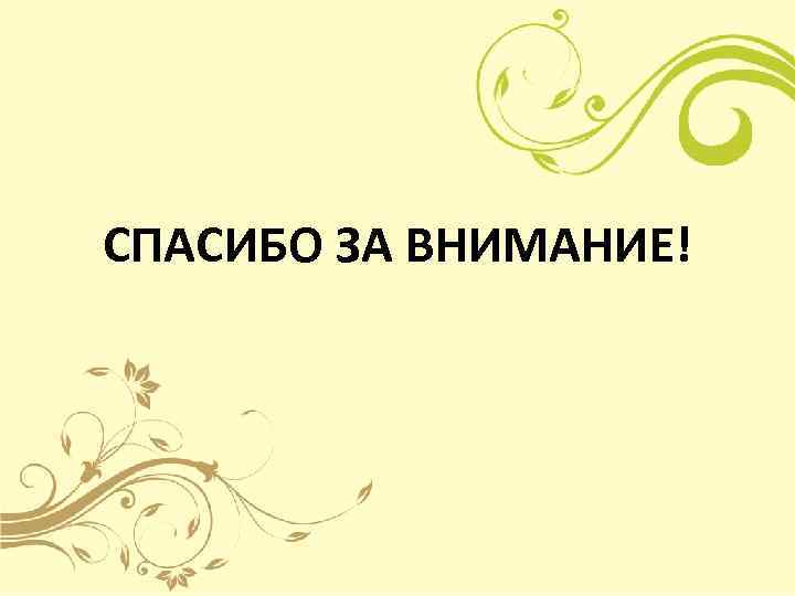 СПАСИБО ЗА ВНИМАНИЕ! 