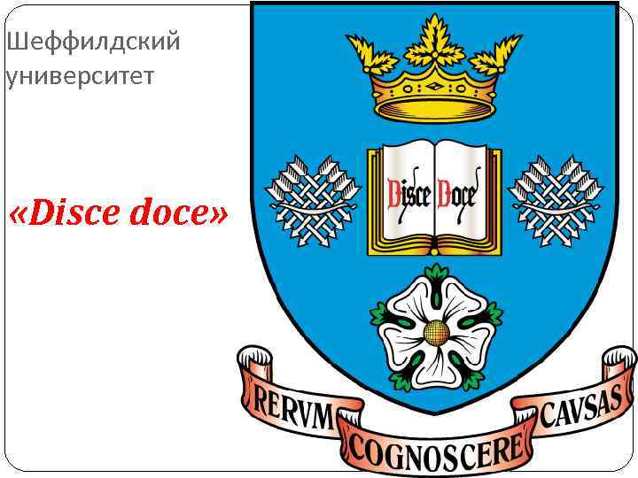 Шеффилдский университет «Disce doce» Шеффилдский университет «Disce doce»