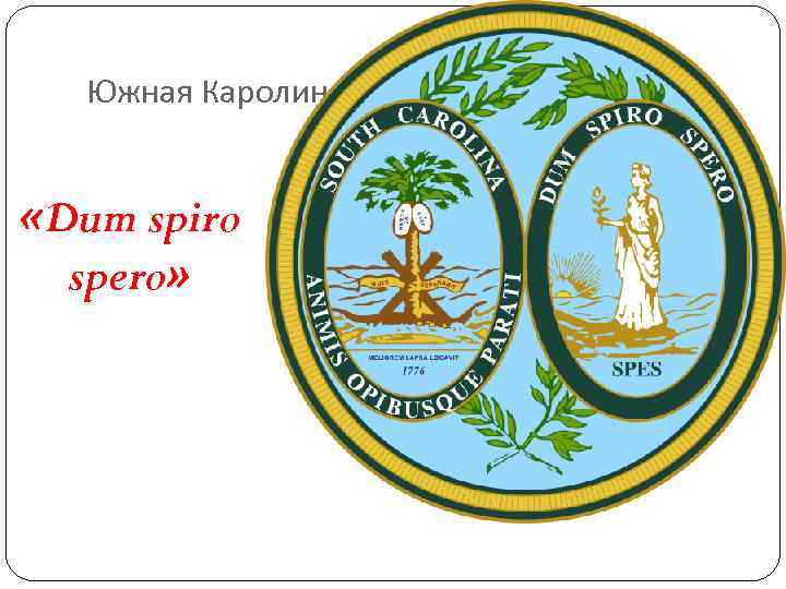 Южная Каролина «Dum spiro spero» Южная Каролина «Dum spiro spero»
