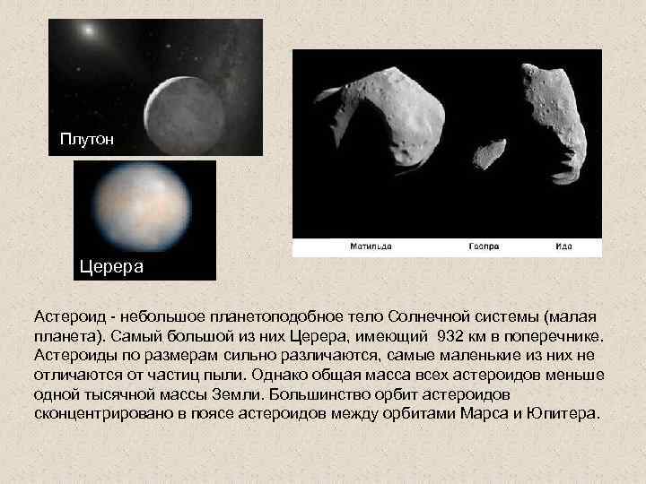 Плутон Церера Астероид - небольшое планетоподобное тело Солнечной системы (малая Плутон Церера Астероид - небольшое планетоподобное тело Солнечной системы (малая