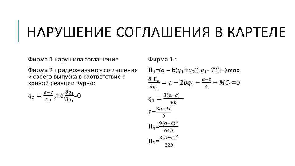 НАРУШЕНИЕ СОГЛАШЕНИЯ В КАРТЕЛЕ   