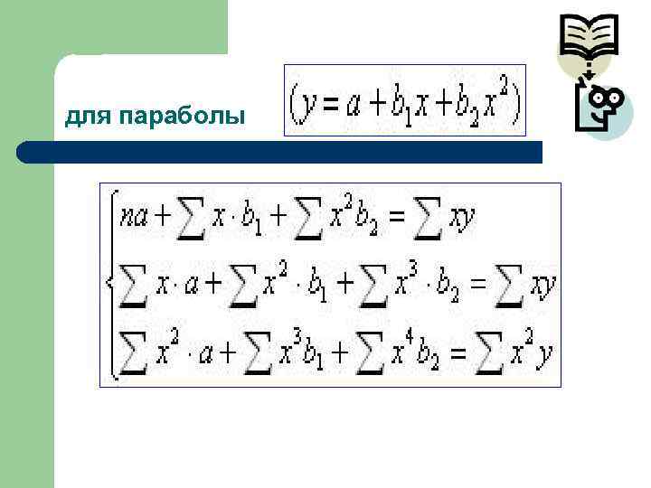 для параболы 
