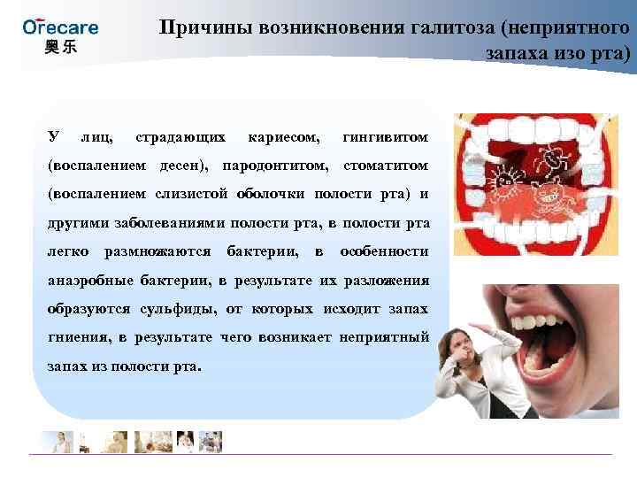 Причины возникновения галитоза (неприятного запаха изо Причины возникновения галитоза (неприятного запаха изо