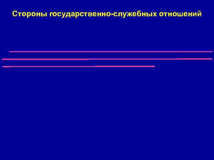  Стороны государственно-служебных отношений 