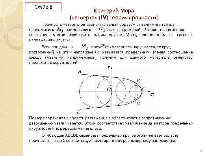 Теория напряжений круговая диаграмма мора