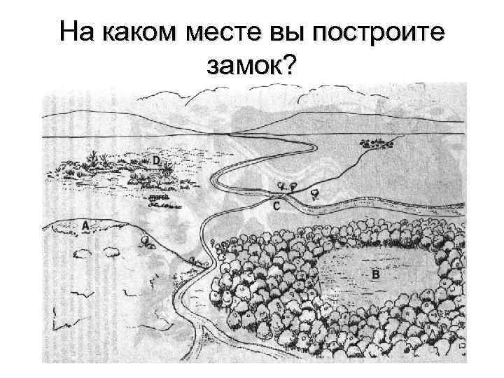 На каком месте вы построите  замок? 