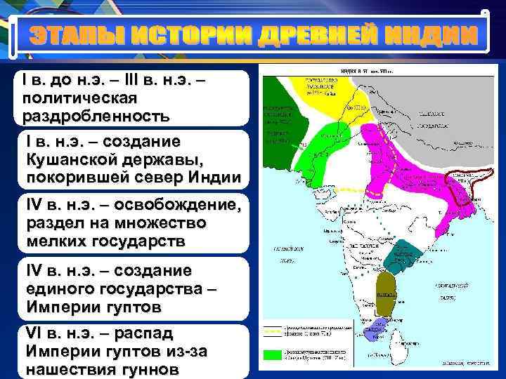 I в. до н. э. – III в. н. э. – политическая раздробленность I I в. до н. э. – III в. н. э. – политическая раздробленность I