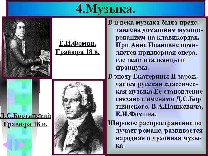      4. Музыка.     Меню  