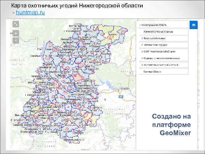 Карта охотугодий нижегородской области общего пользования