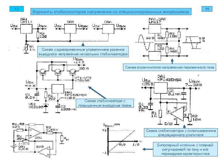 3. 2        35  Варианты стабилизаторов напряжения