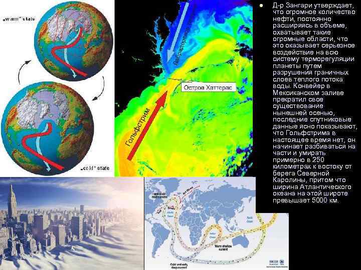 l  Д р Зангари утверждает,  что огромное количество нефти, постоянно расширяясь в