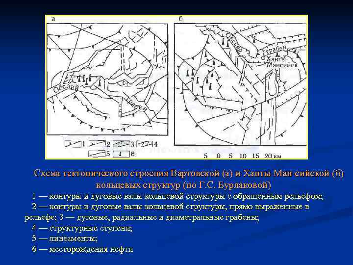  Схема тектонического строения Вартовской (а) и Ханты Ман сийской (б)   