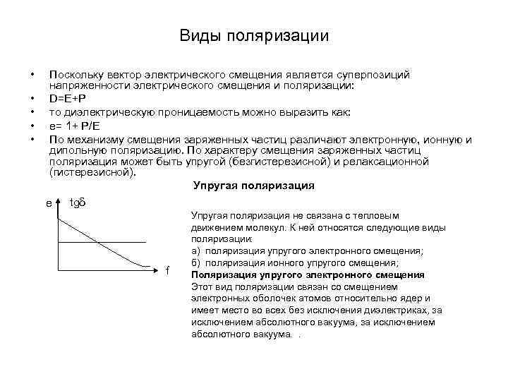       Виды поляризации  •  Поскольку вектор электрического