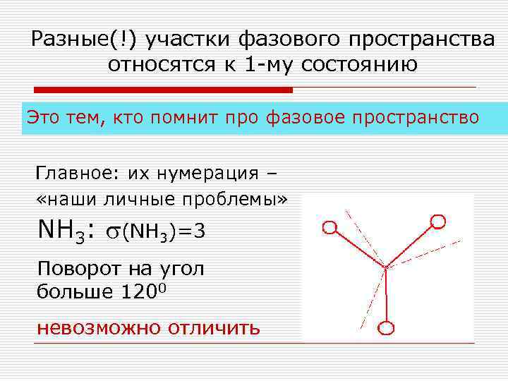 Разные(!) участки фазового пространства  относятся к 1 -му состоянию Это тем, кто помнит