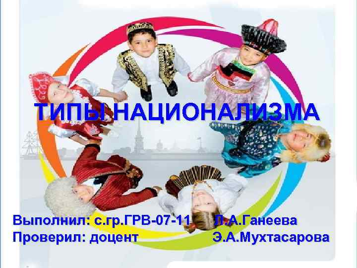  ТИПЫ НАЦИОНАЛИЗМА  Выполнил: с. гр. ГРВ-07 -11  Л. А. Ганеева Проверил: