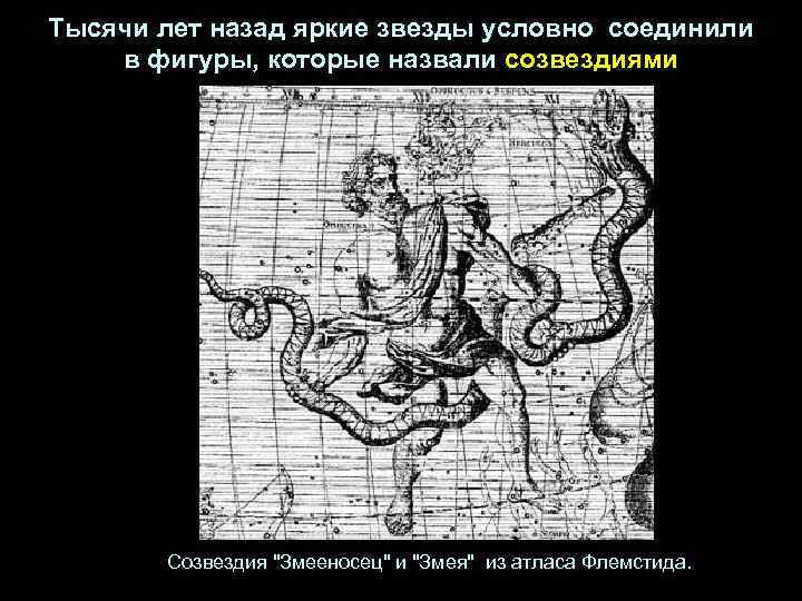 Тысячи лет назад яркие звезды условно соединили  в фигуры, которые назвали созвездиями 