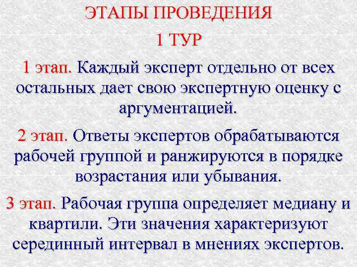    ЭТАПЫ ПРОВЕДЕНИЯ    1 ТУР  1 этап. Каждый