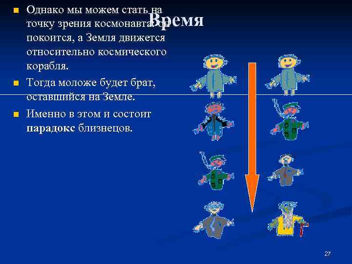 n  Однако мы можем стать на      Время точку