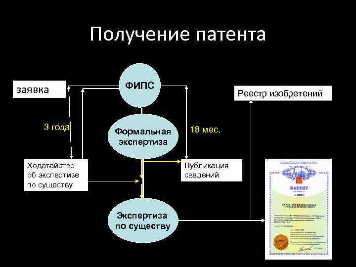    Получение патента заявка    ФИПС    Реестр