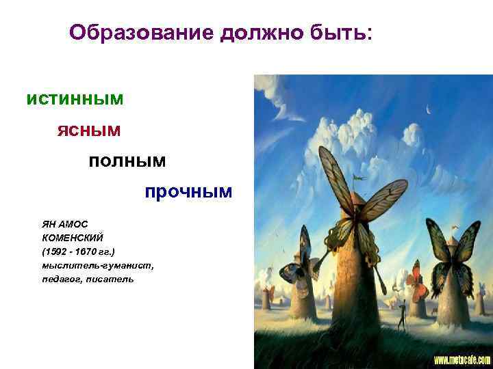  Образование должно быть:  истинным  ясным   полным   