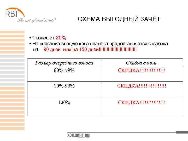     CXEMA ВЫГОДНЫЙ ЗАЧЁТ  • 1 взнос от 20% •